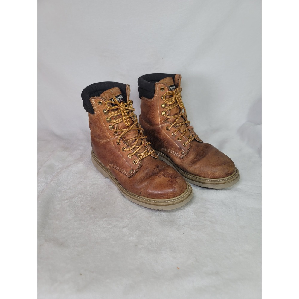 Texas Steer Mens Insulated Work Boots Brown Leather Thinsulate Size 11 Utility